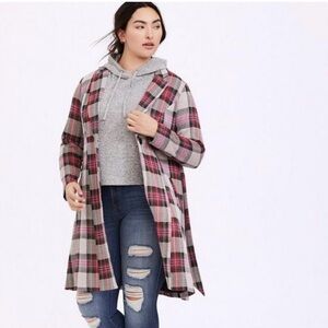TORRID Textured Plaid Trench Coat NEW! Size 2
